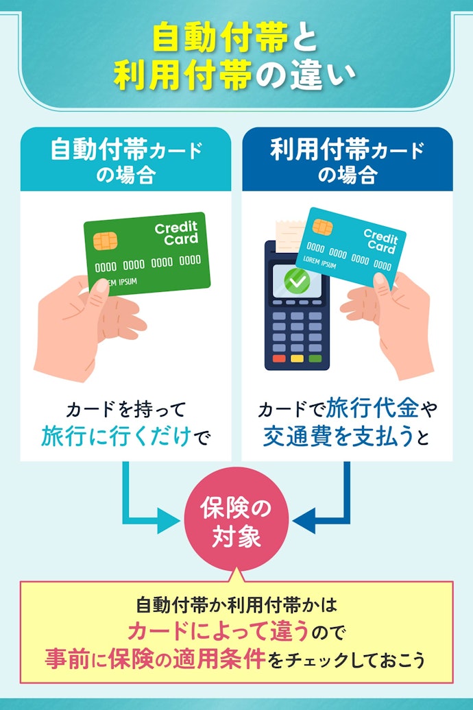 タイプは2種類!自動付帯・利用付帯の違いを理解しよう