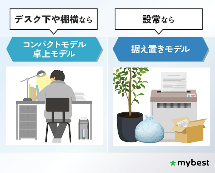 用途と置き場所にあわせて、本体サイズと設置タイプを選ぼう