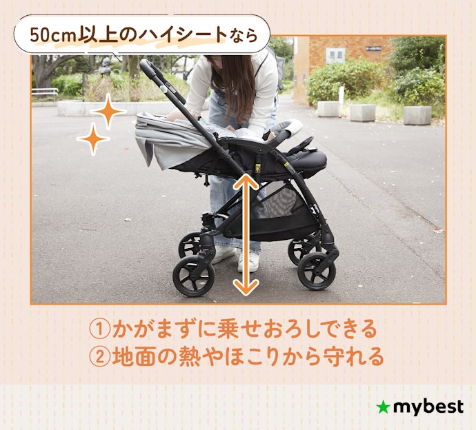 乗せおろしがしやすいシートの高さだと便利