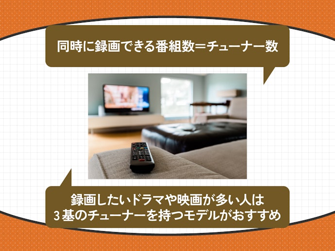 2番組?3番組?同時に録画できる番組数を決めよう