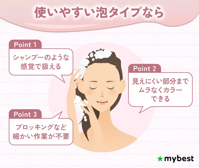 初心者には、使いやすい泡タイプがおすすめ