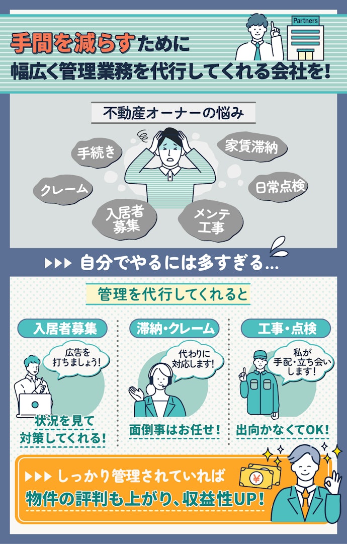 管理業務を代行してくれるか確認しよう!