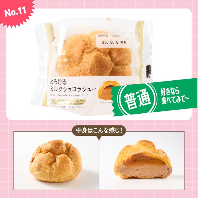【11位】ローソン「とろけるミルクショコラシュー」(192円)