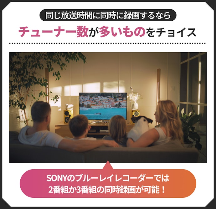 求める同時録画の数によってチューナー数を選ぼう