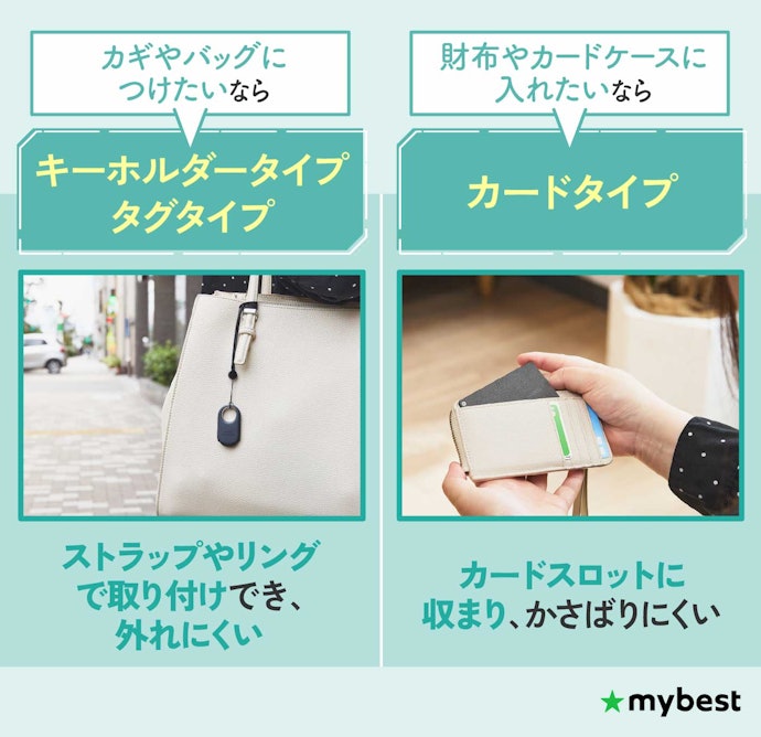 つけるものに合わせて形を選ぼう