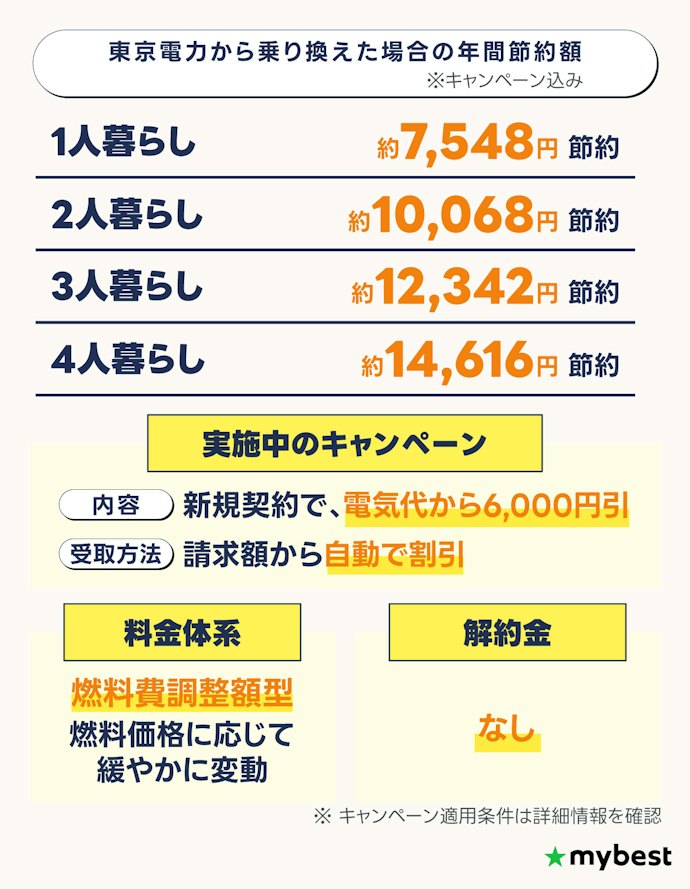 ENEOSでんき|1人暮らしにおすすめ