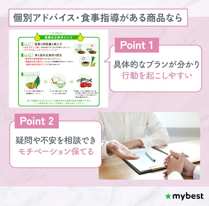 より本格的にダイエットをしたいなら、アフターサービスがあるものも候補に
