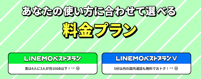 LINEMOの料金プランは2つ!