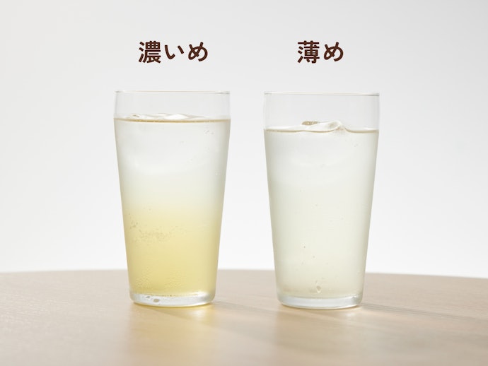 炭酸水で割るだけなので濃度は簡単に調整可能!