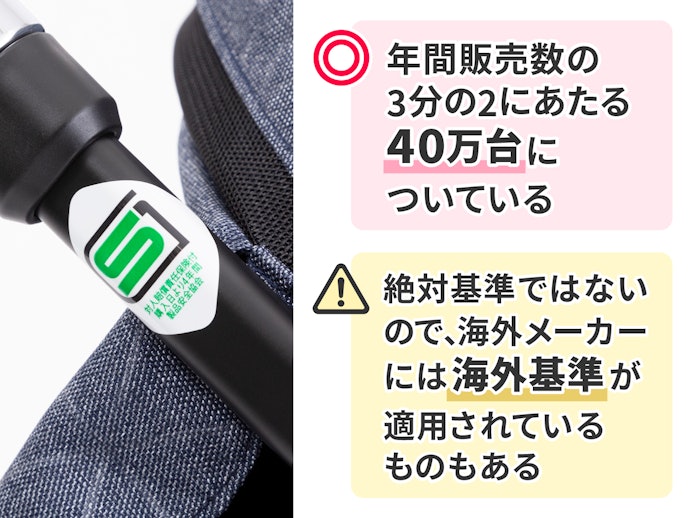 日本国内の製品は製品安全協会のSGマークも要チェック