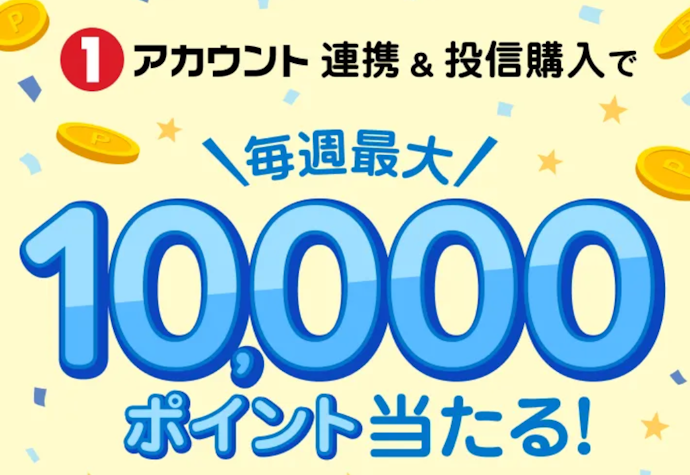 投資信託の購入で最大10,000ポイントの1アカウントポイントがもらえる