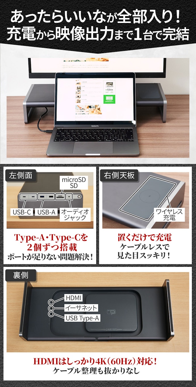 ⑤ 最上のデスク環境を目指すなら、ポートの充実度が圧倒的No.1のAnkerが大正解!
