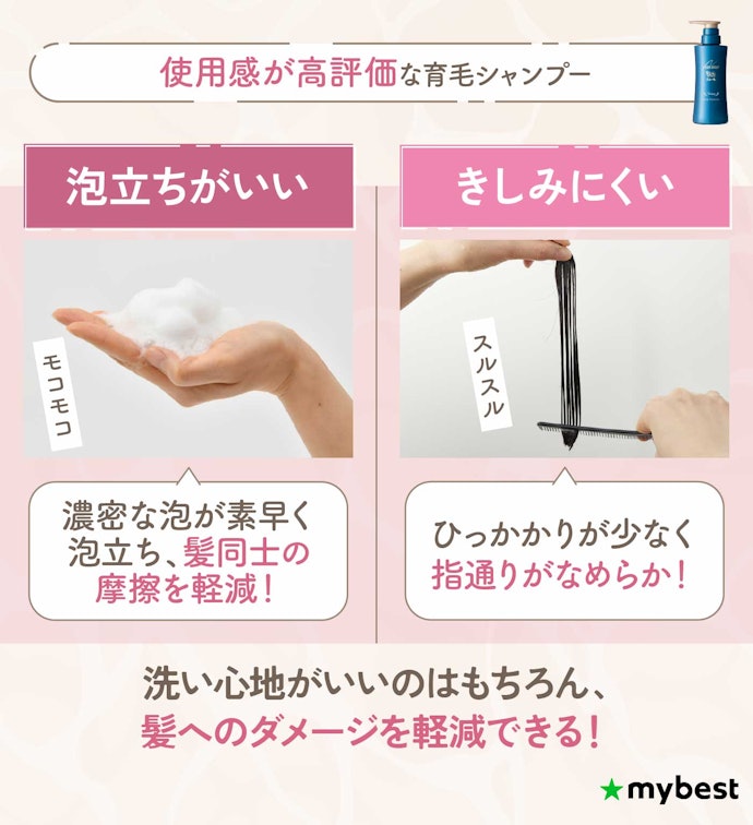 毎日のケアなので、使用感のいい育毛シャンプーを選ぼう