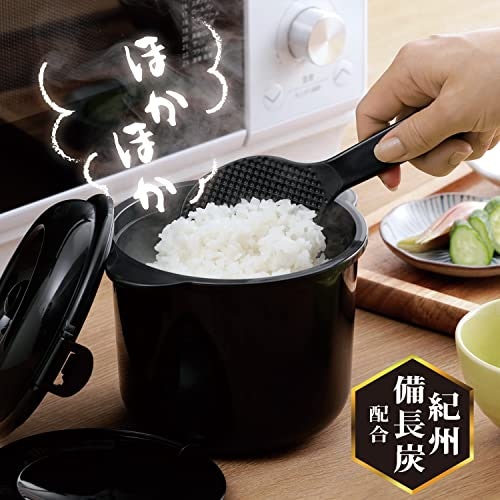 カクセー 電子レンジ専用炊飯器 紀州備長炭配合 ちびくろちゃん 2合炊きの使い方は?