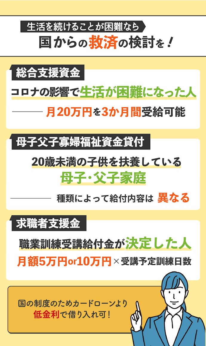 国の公的融資制度を利用する