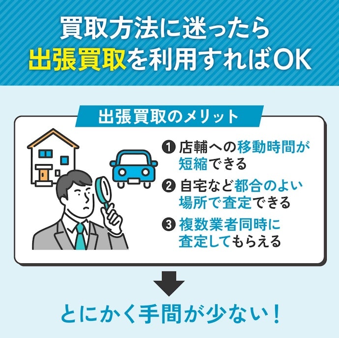 出張査定なら自宅の駐車場で完結!基本的に無料で査定してくれる
