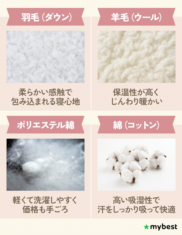 素材ごとの特徴を知って、自分の好みに合わせて選ぼう