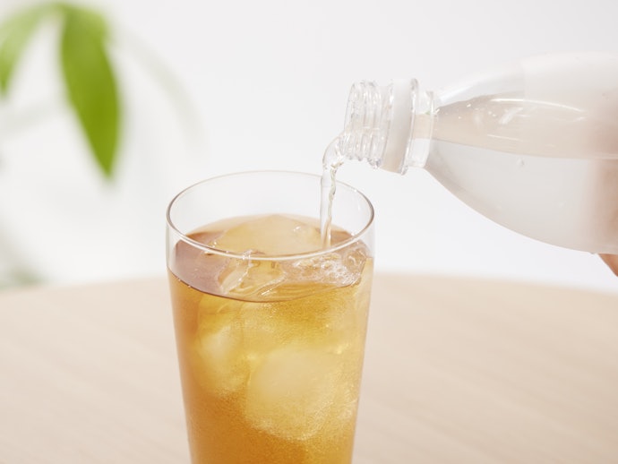 暑い日には少しだけ炭酸を入れるとさらにすっきり!