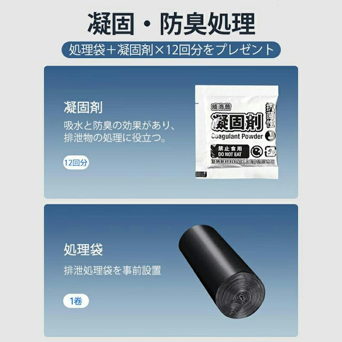 すぐに使えるように備えたいなら、凝固剤+廃棄袋付きが便利