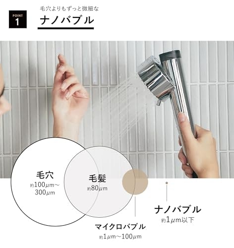 ナノバブル搭載タイプなら、毛穴より小さい微細泡で細かな汚れをしっかり洗浄