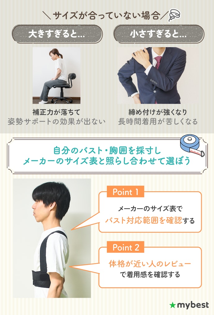 効果と着け心地を両立させるために、自分に合ったサイズをチョイス