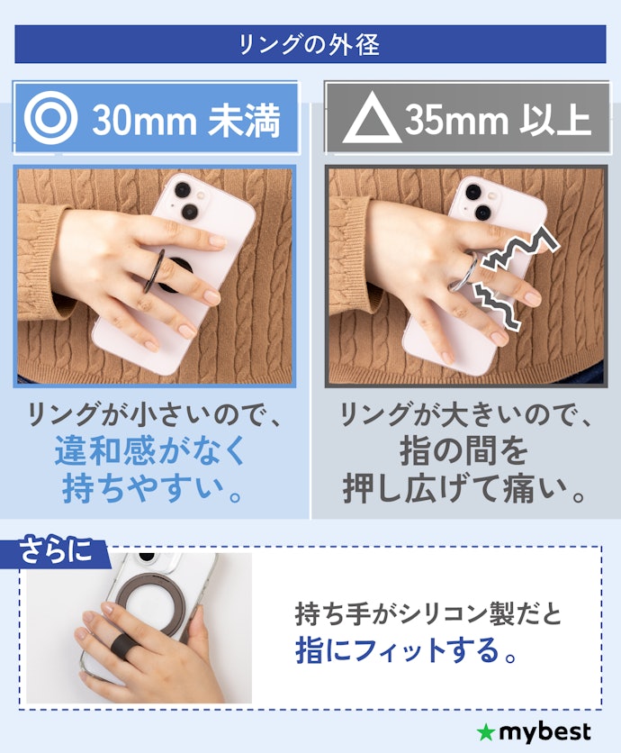 リングの外径は30mm未満がおすすめ!シリコン製のリングを選ぶとなお良し