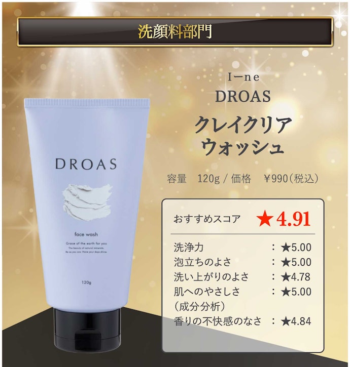 【01/洗顔料】Iーne「DROAS クレイクリアウォッシュ」