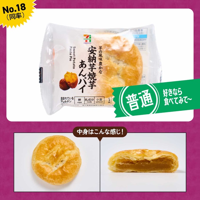 【18位(同率)】セブン-イレブン「安納芋焼芋あんパイ」(160円)