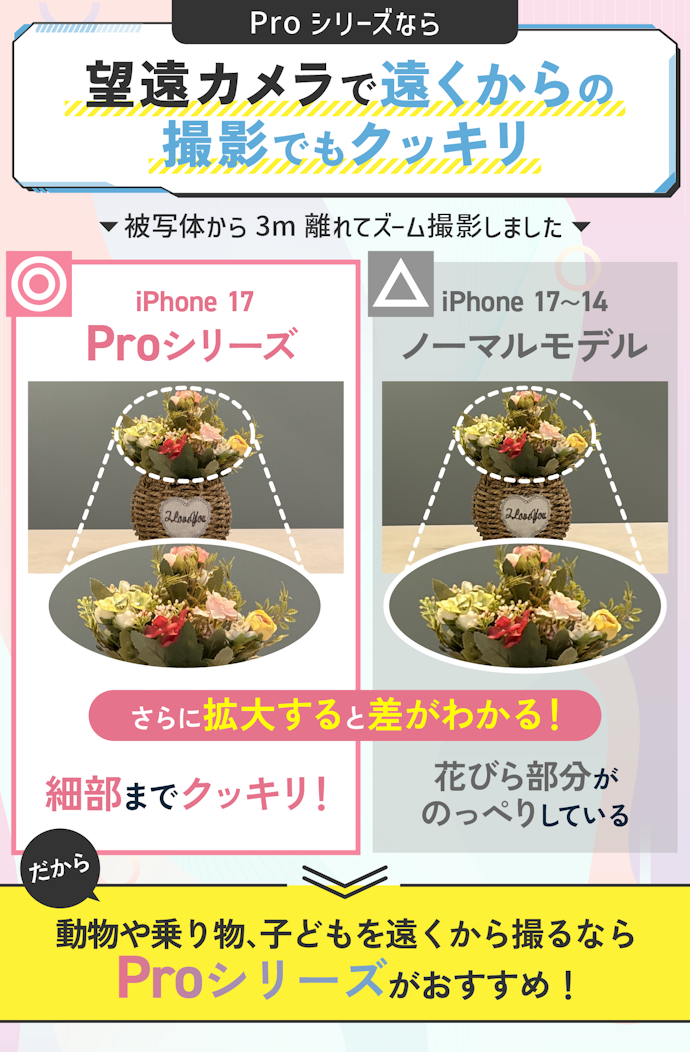 Proシリーズは、ズーム撮影にこだわりたい人だけチェックすればOK