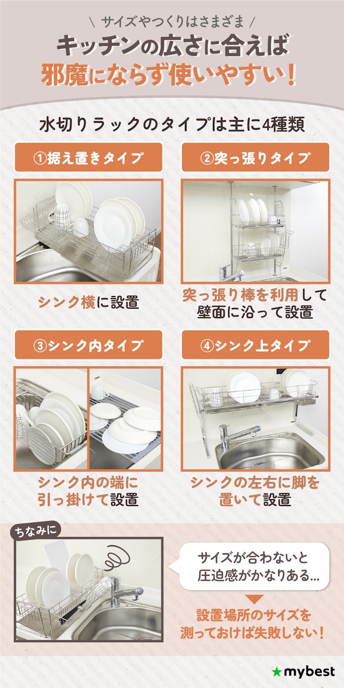 圧迫感なく使えるよう、まずは設置場所に合うタイプを選ぼう