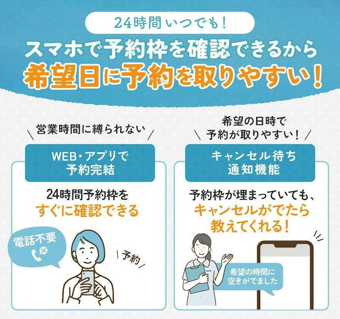 WEB・アプリ予約が完結すると、都度払いで通いやすい!
