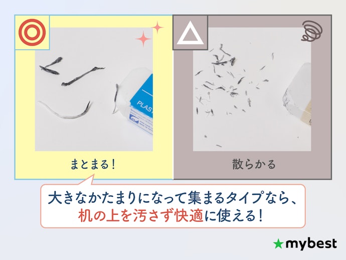 消しカスのまとまりやすさも考慮しよう