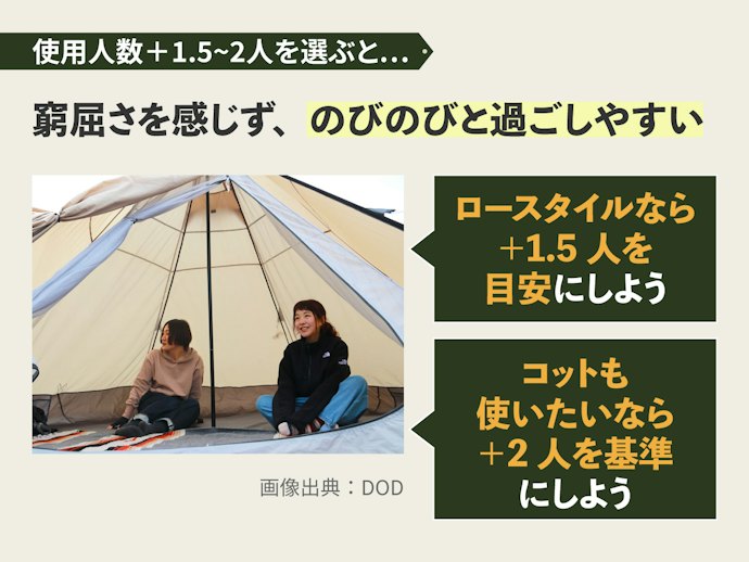 収容人数は使用人数+1.5〜2人を目安に選ぼう