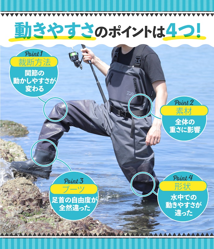 陸上でも水中でも動きやすいものを選ぼう