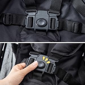 安全性が高い、5点式ベルト&フロントガード付きの商品が第一候補