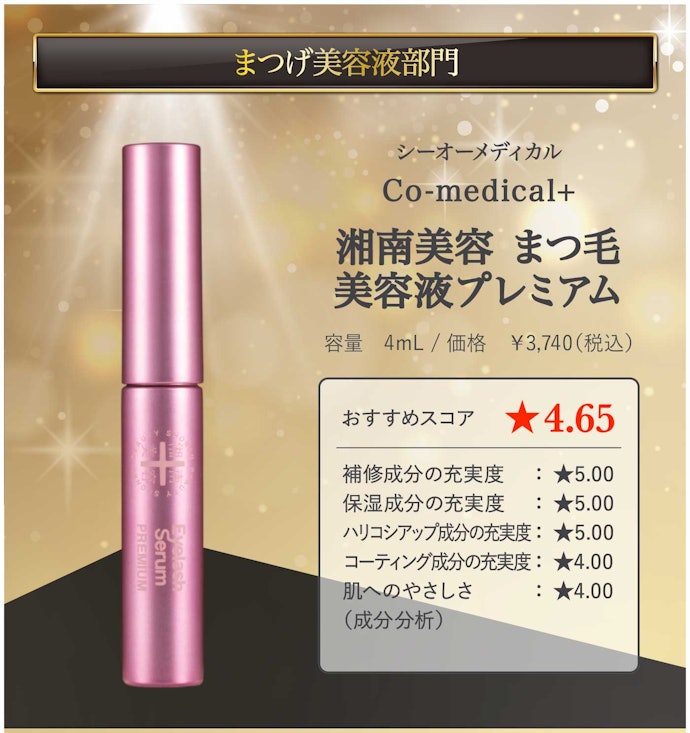【08/まつげ美容液】シーオーメディカル「Co-medical+ 湘南美容 まつ毛美容液プレミアム」