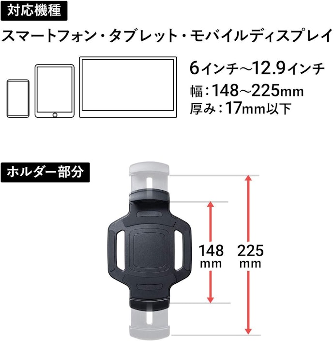 対応できるタブレットのインチ数は必ず確認しよう