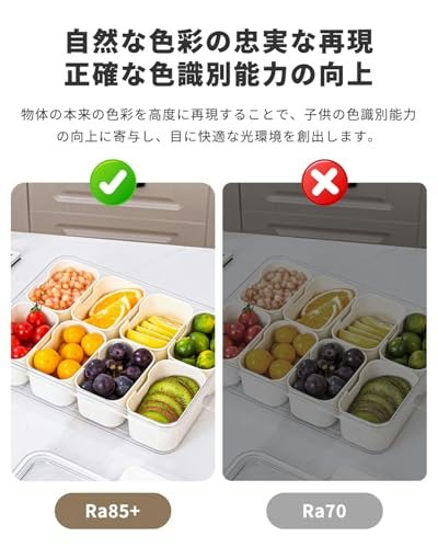色味にこだわる人は、Ra80以上のものを選ぼう
