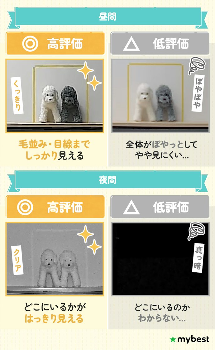 まずは画質をチェック!昼・夜はっきり映るものがおすすめ