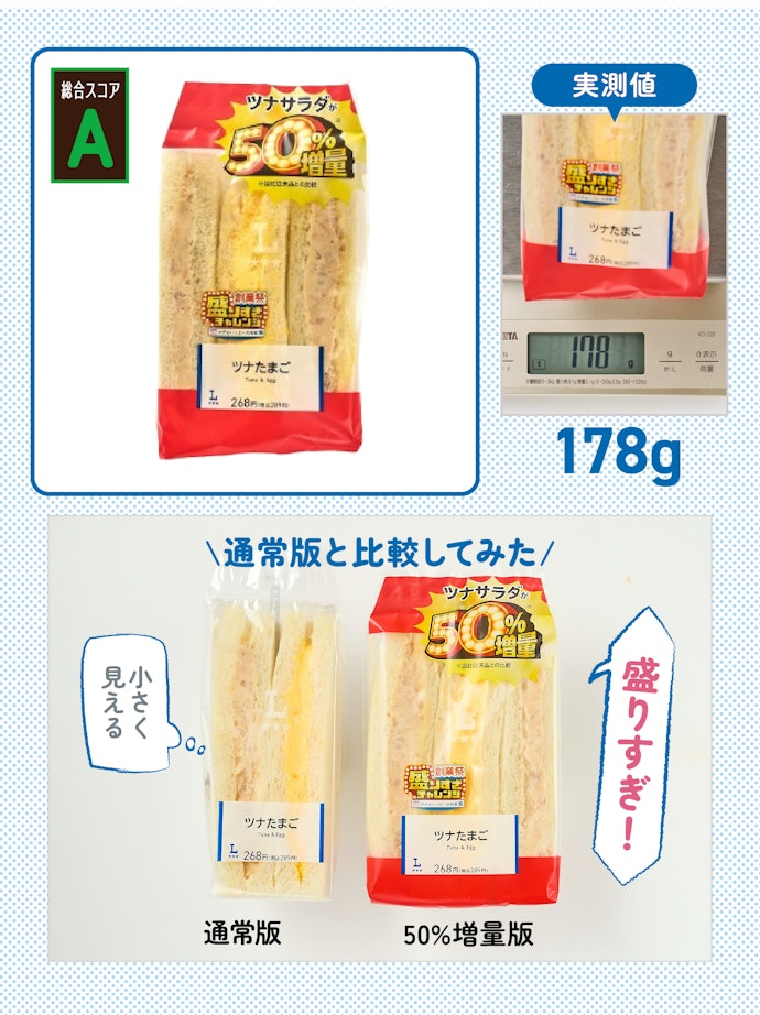 【2位(同率)】盛りすぎ!ツナたまごサンド(参考価格:289円)【ツナサラダの量が約50%増量 / 限定137万食】