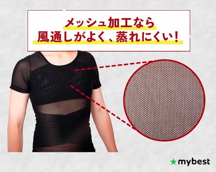 汗のべたつきが気になりにくい、通気性の高いものをチェック