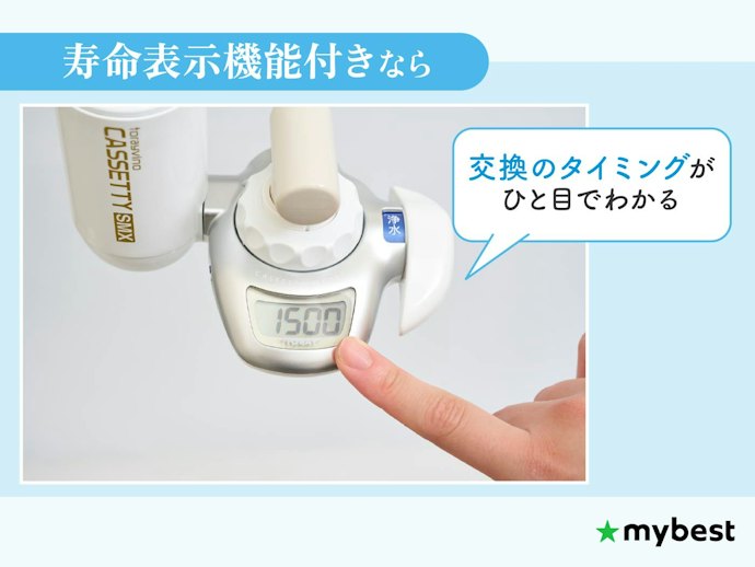 浄水性能を保つために、交換時期がひと目でわかるモデルを選ぼう