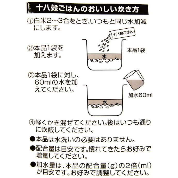 計量いらずで炊ける。浸水も必要なし