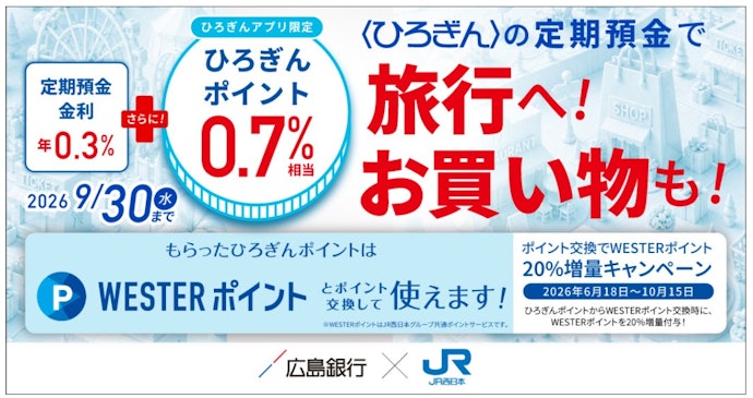 ひろぎんポイントを使うならWESTERポイント20%増量をチェック