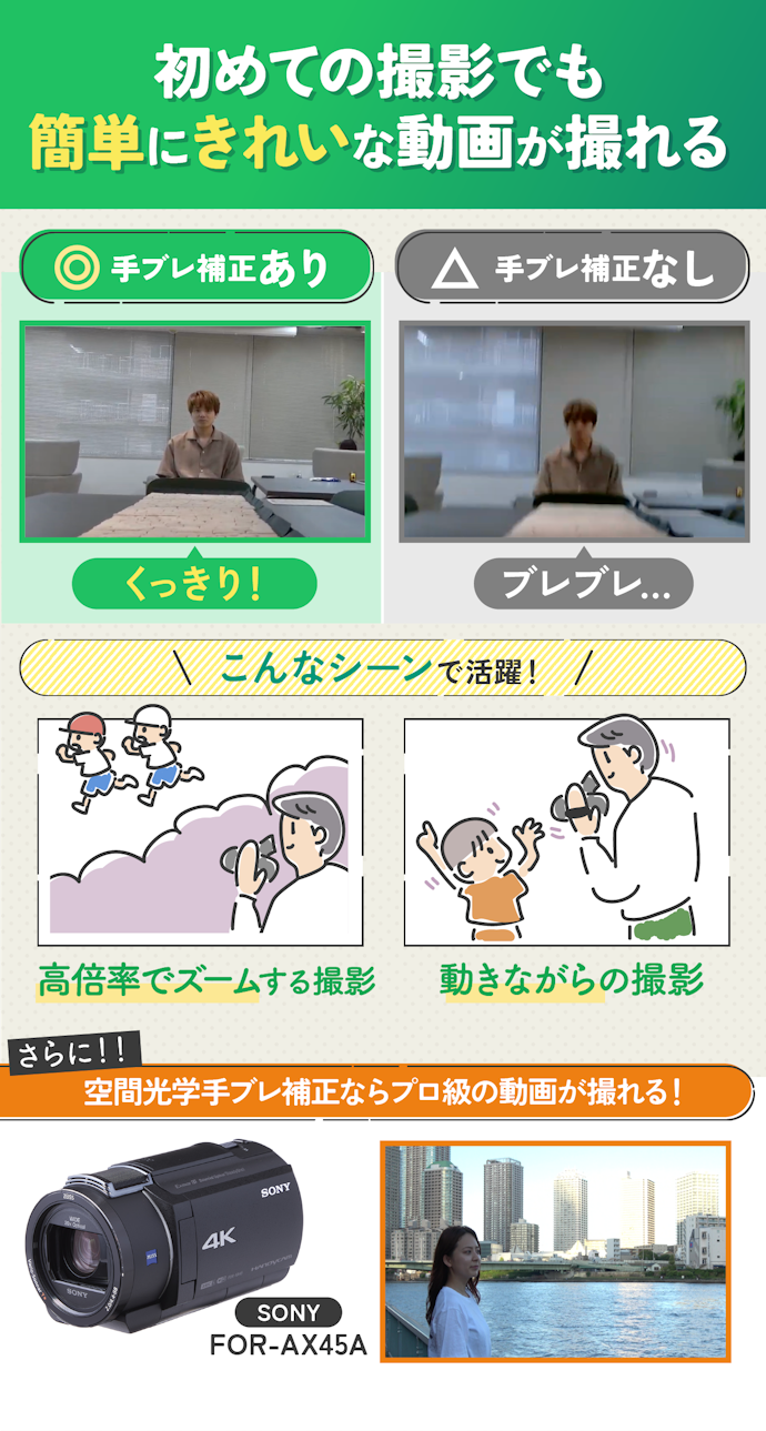 動画撮影はブレやすい…失敗したくないなら「光学手ブレ補正」は必須級!