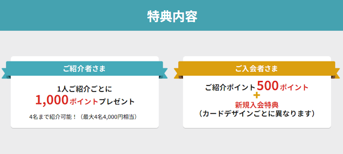 紹介キャンペーンで最大4,000ポイントプレゼント