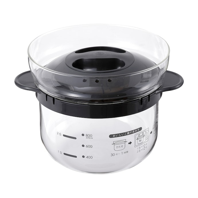 ⑥【電子レンジ炊飯器1位】HARIO「ガラスのレンジご飯釜1~2合」【44%オフ】