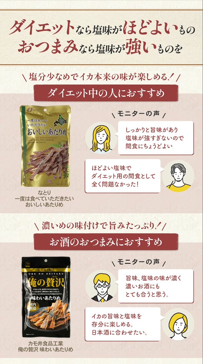 食べる目的にあった味付けのあたりめを選ぼう