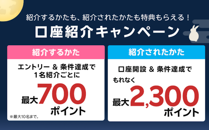 楽天銀行のお友達紹介で1名につき最大700ポイントがもらえる