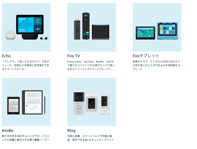 Amazon限定ブランド :Fire TV Stick・Echoなど